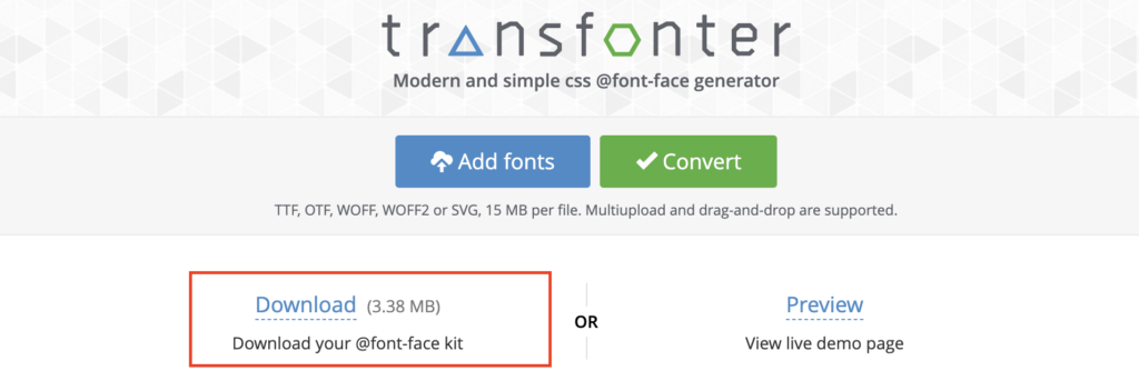 Transfonter converted fonts download